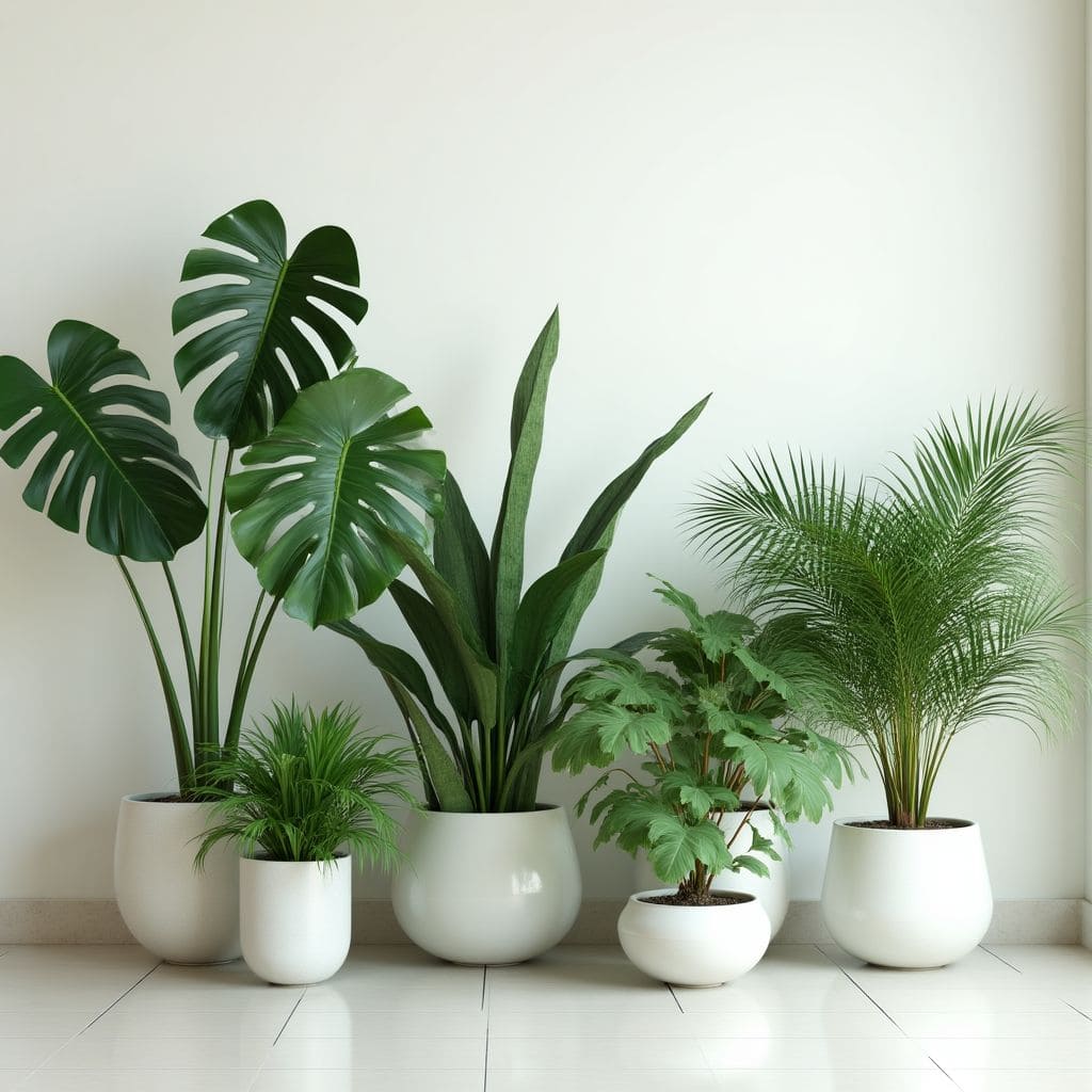 Collezione di piante verdi