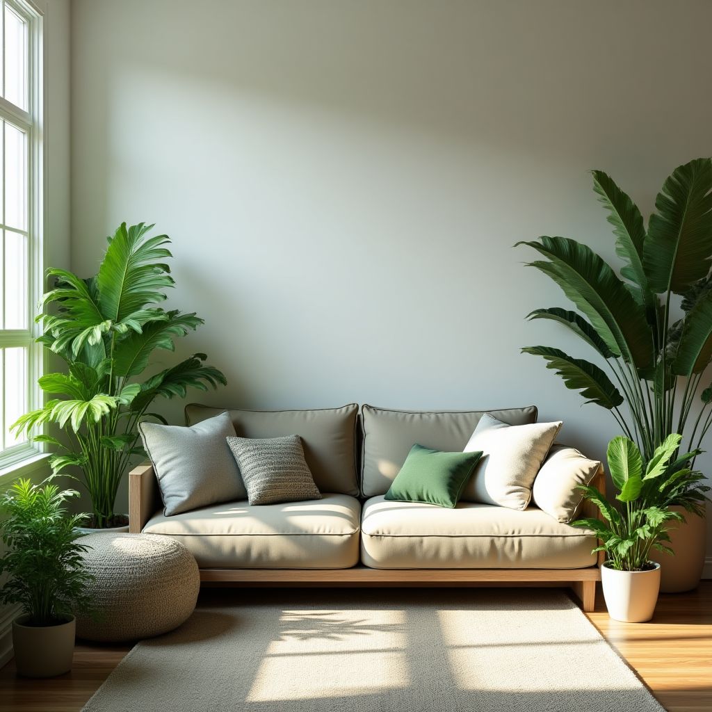 Trasformazione di un soggiorno con piante